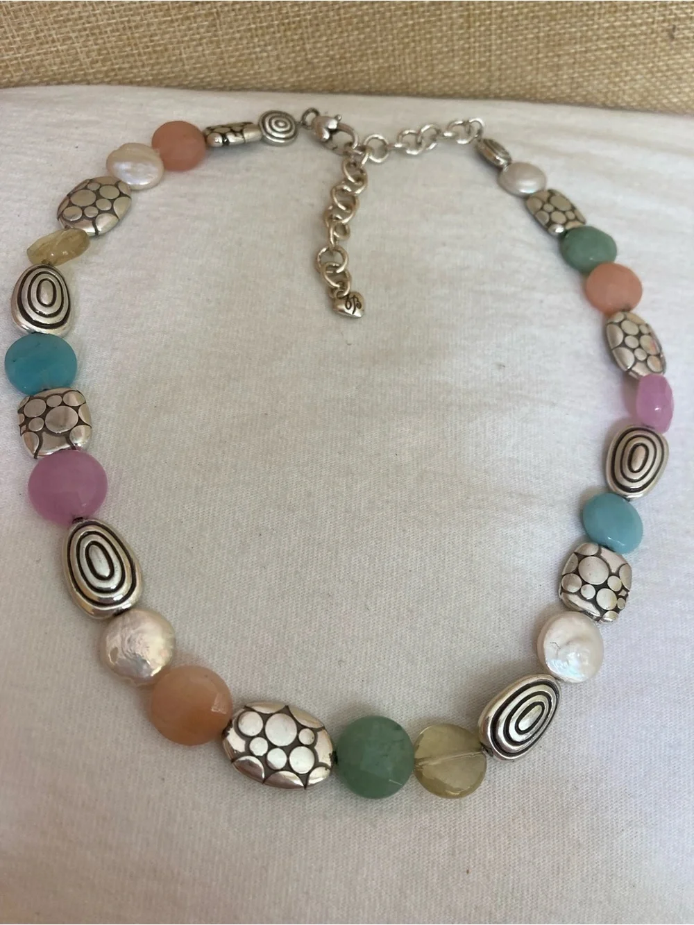 Brighton Pastel Metal Beads and Faux Pearls Necklace